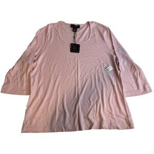 Mercer & Madison Women's Light Pink Boat Neck 3/4 Sleeve Shirt Size 2X NWT